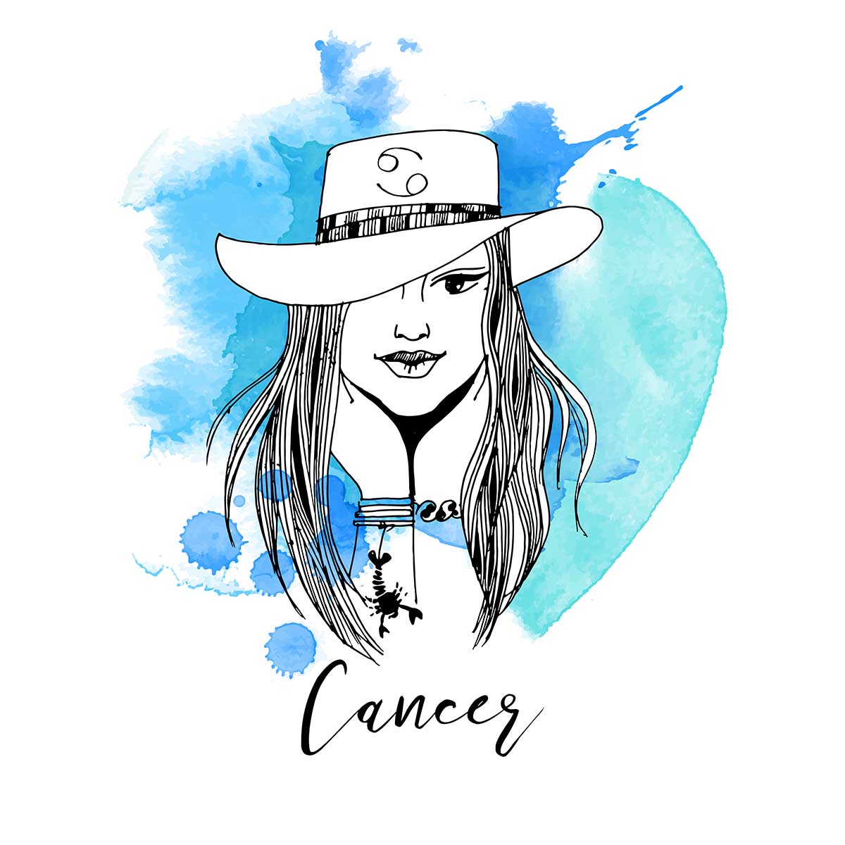 watercolor illustration of Cancer
