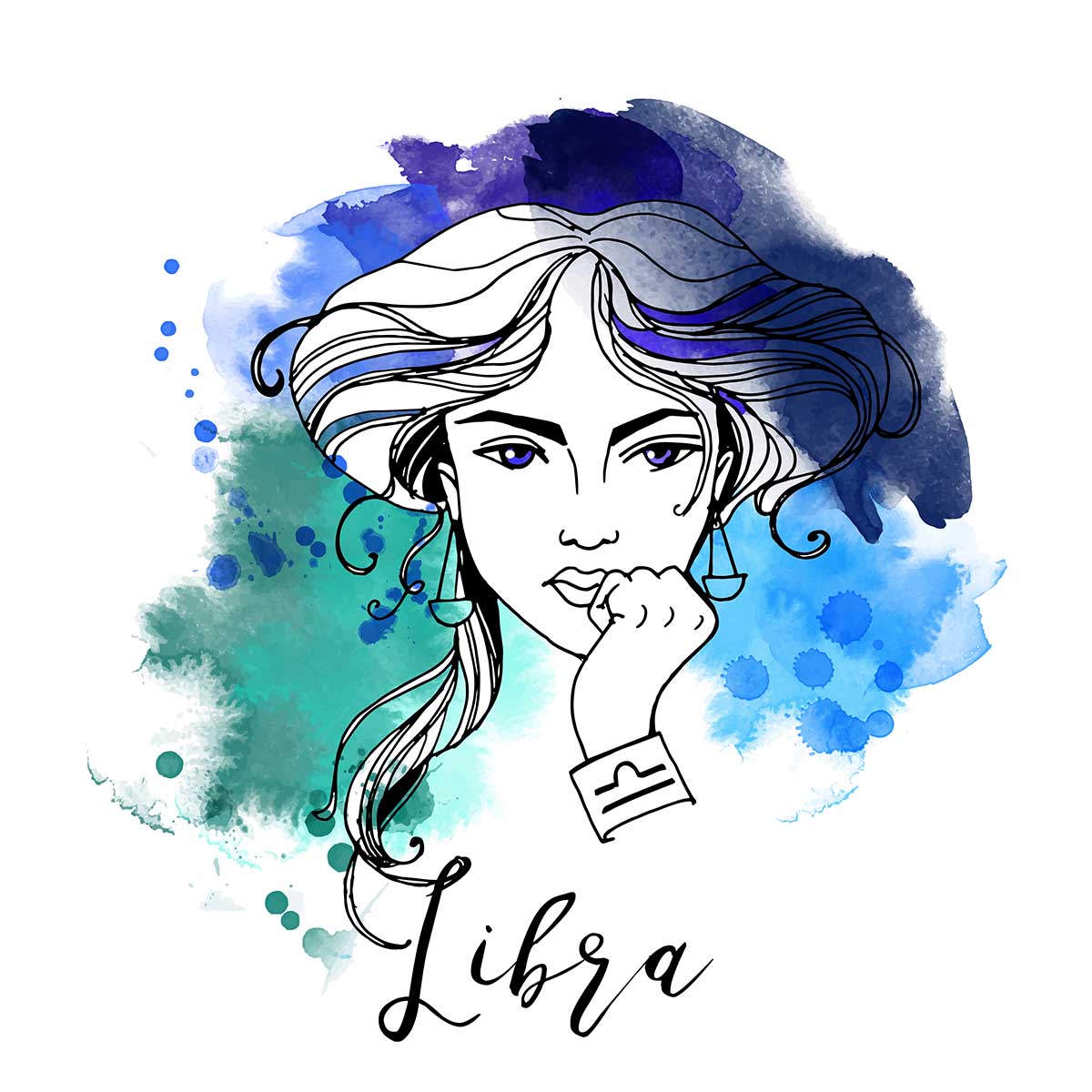 watercolor illustration of Libra
