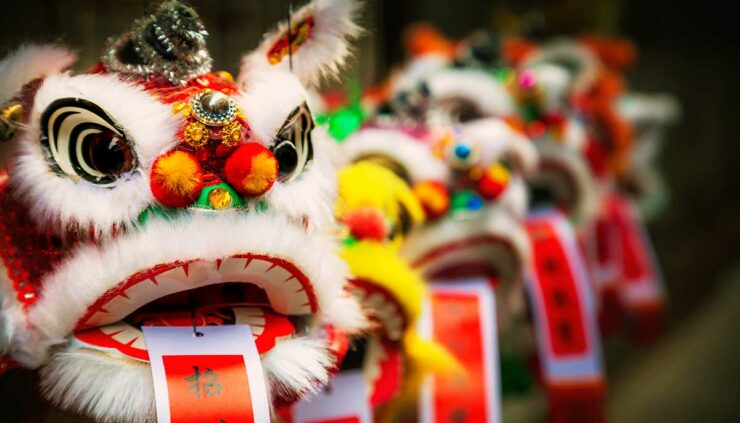 Traditional Chinese lion decorations for New Year
