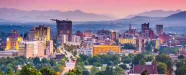 Asheville, North Carolina at sunset