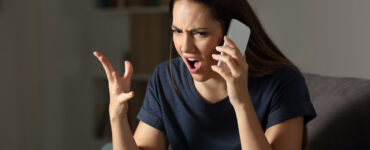 Angry woman on phone