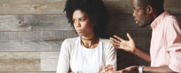 Black man and woman in argument