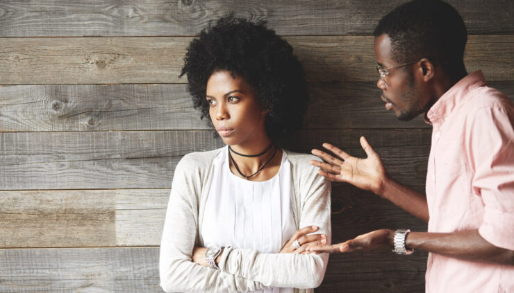 Black man and woman in argument