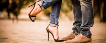 Shot of a romantic couple's feet