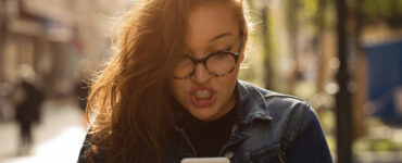 Woman yelling at phone